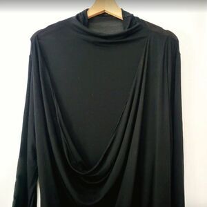 Sisley Viscose Drape Jersey Long Sleeve Dress EUC